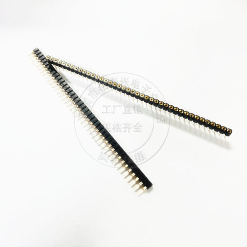 厂家直售 2.54MM圆孔排针 圆孔排母环保镀金1U 高品质 1*40P 10MM