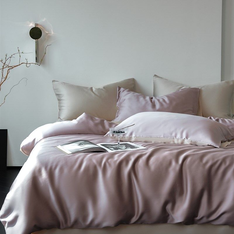 精选轻奢高级感60支进口兰精天丝四件套纯色凉感冰丝被套丝绸床单,床上用品,床品套件/四件套/多件套,淘宝优惠券,粉丝福利购,淘宝优惠卷