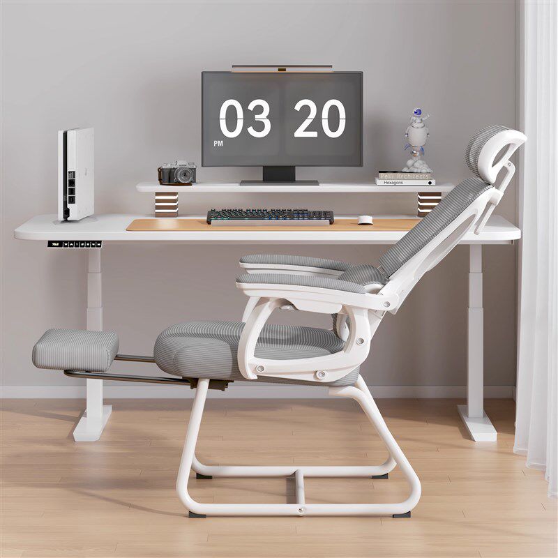 电脑椅子家用弓形脚办公室躺椅舒适久坐大学生学习椅人体工学座椅