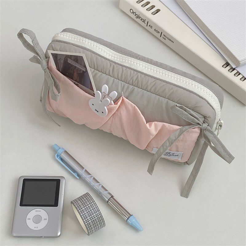 笔袋女生2025新款简约高级帆布文具袋初中小学生铅笔盒女孩大容量