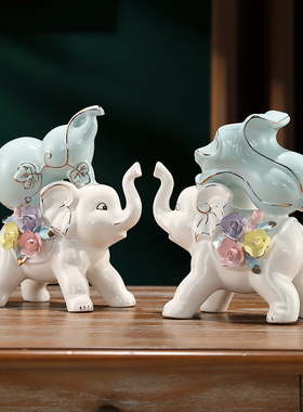 精选新中式葫芦大象创意陶瓷摆件客厅电视柜招财乔迁新居装饰品小