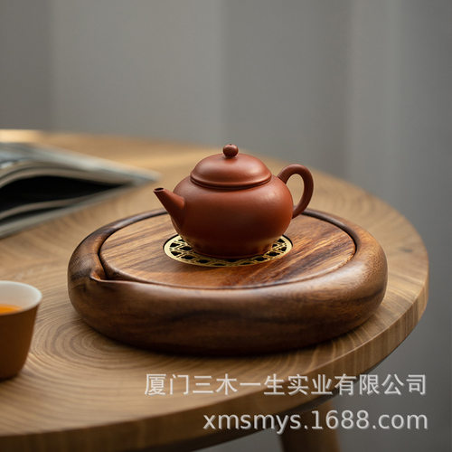 创意木质干泡盘茶托盘南美胡桃木储水干泡茶台木托盘茶杯盘批发