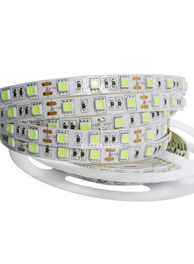 低压DC12V5050冰蓝色led灯带高亮60灯裸板防水软灯条招牌柜台汽车