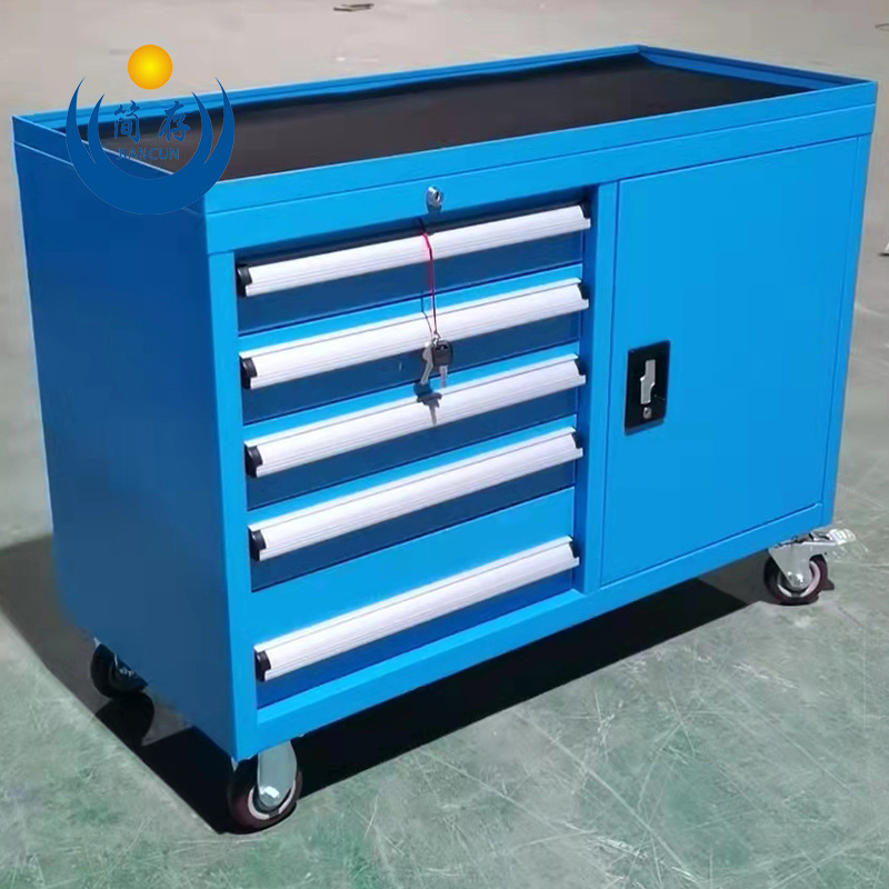 简存厂家现货 加厚重型抽屉式组合工具车带门带锁移动型工具车/柜