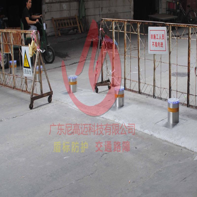 219直径液压机电一体带LED警示灯自动升降路桩 市场路口升降路桩