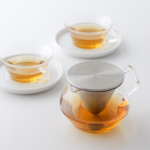 利快玻璃茶壶Kinto日本耐热玻璃不锈钢过滤茶壶茶杯茶具冲茶器