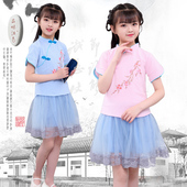 公主仙女裙复古装 改良中大童襦裙套装 儿童唐装 女童汉服中国风夏季