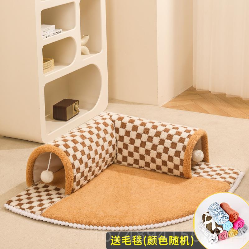 正品隧道猫窝冬天保暖半封闭可拆宠洗网用红房屋别墅狗四季窝通用