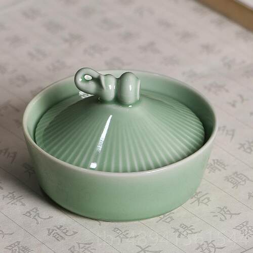 正品庆学堂火锅砚台带盖书石法专用多功能墨盒墨砚水原石天然料砚