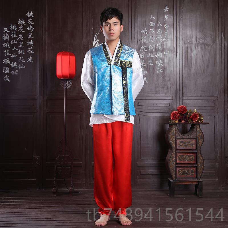 正品男表士鲜服族舞蹈礼服宫韩服中小大学生朝运动廷会演出服男父