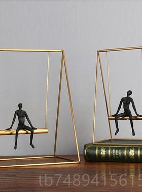 正品现代简约思考者人物金属摆样板间摆设客厅书房件书桌装书酒柜