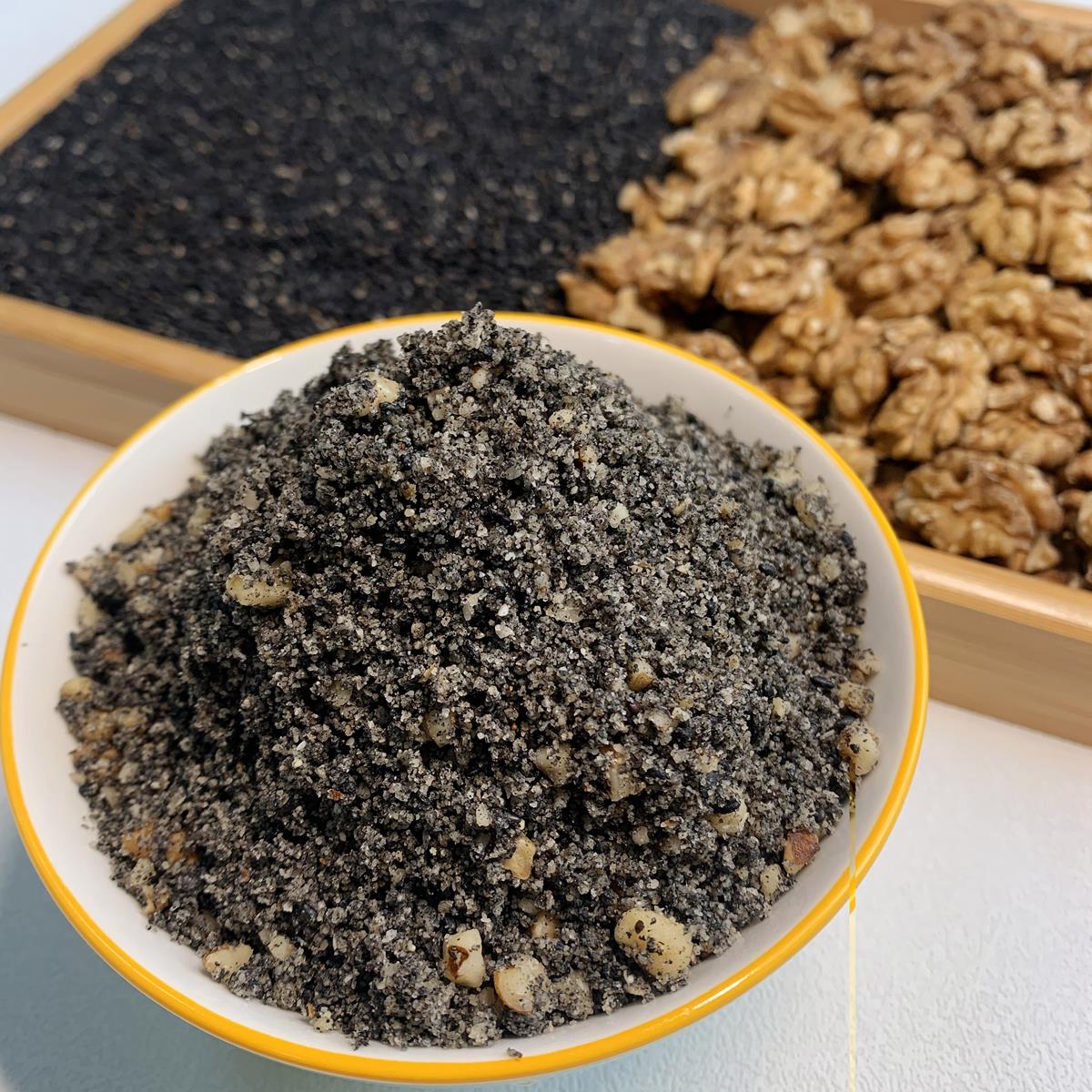 现磨熟黑芝麻粉500g 黑芝麻核桃粉500g干吃即食 每日现磨 拌酸奶