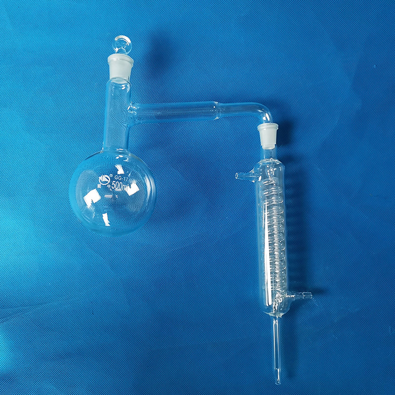 全玻蒸馏器蒸馏水装置烧瓶精油提炼蒸馏水250-500ml花瓣提纯花露