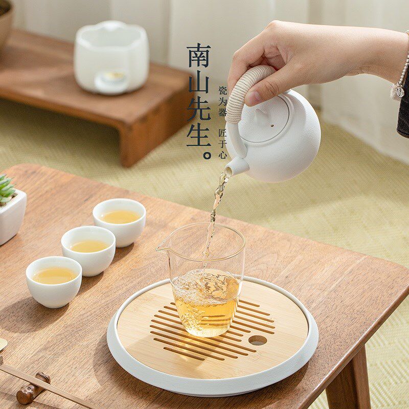 南山先生小雅云集功夫茶具套装家用办公温茶高档提梁壶茶盘礼盒装
