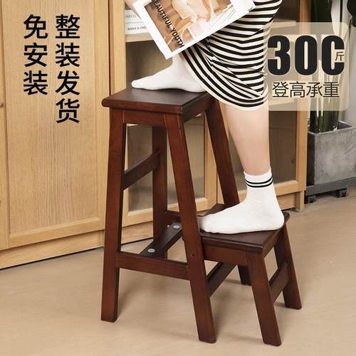 折叠凳实木梯凳家用小梯子多功能折叠梯加厚登高楼梯凳椅子两用