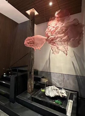 金鱼雕塑不锈钢铁艺金属网格空中悬挂吊饰酒店商场装饰挂件定制