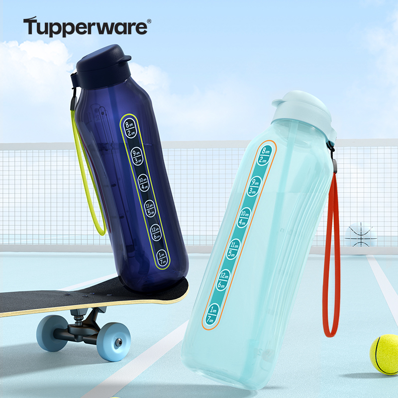 特百惠水力瓶大容量塑料水杯带刻度健身运动水壶学生便携随手杯