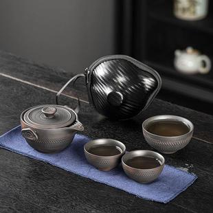 车载户外便携式 紫陶旅行茶具快客杯套装 一壶三杯陶瓷家用高档茶壶