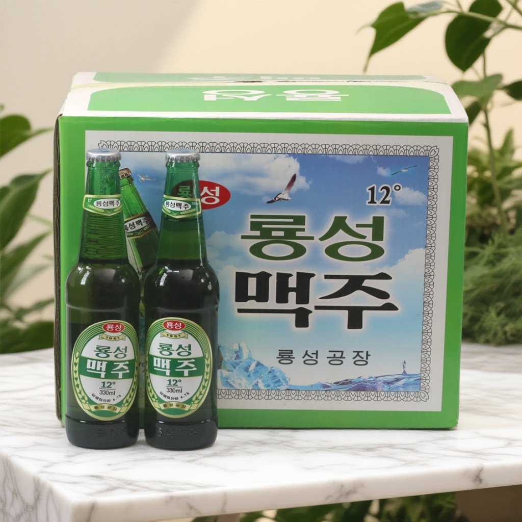 龙城啤酒朝鲜黄啤特产原装进口丹东旅游平壤鸭绿江凤鹤大同江