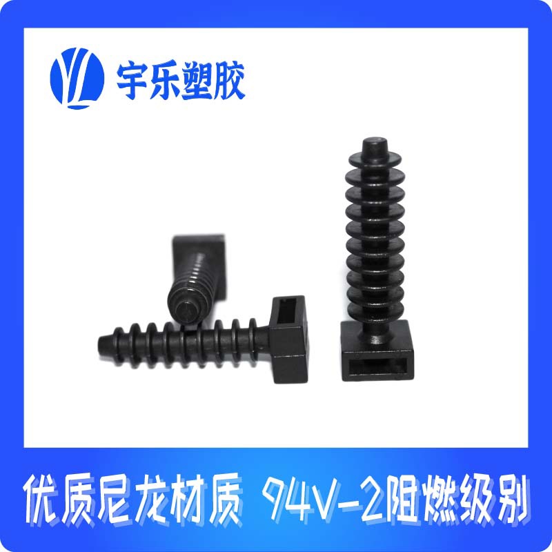 壁虎式扎带固定座嵌入式扎带固定座CH系列尼龙固定圈 黑/白1000只