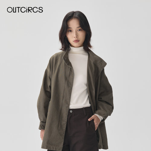 秋季复古鱼尾派克夹克女中长款
