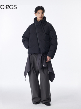 OUTCiRCS弯刀袖斜门襟立领羽绒服 2025秋冬新款 保暖简约休闲外套