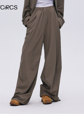OUTCIRCS 抽绳阔腿裤夏季薄款休闲直筒裤夏款 WiDE-LEG TROUSERS