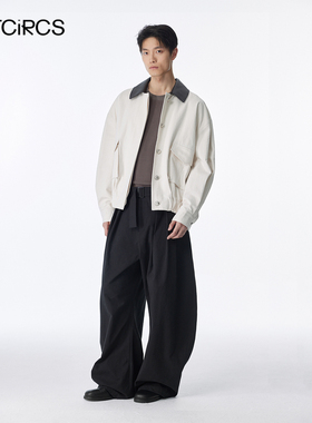 OUTCiRCS拼皮工装感廓形夹克 2025秋冬新款立体裁剪通勤休闲