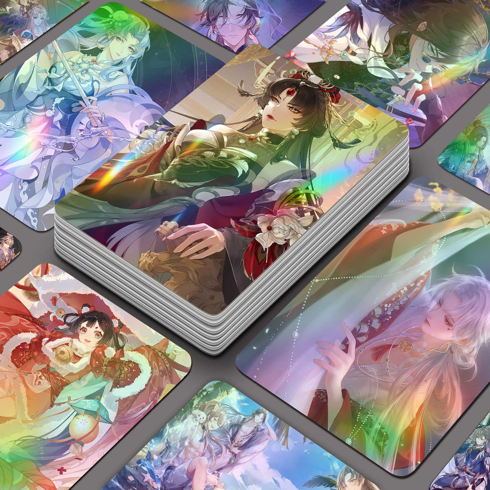 花亦山心之月镭射小卡55张动漫周边三寸卡片盒装照片卡膜卡册礼物