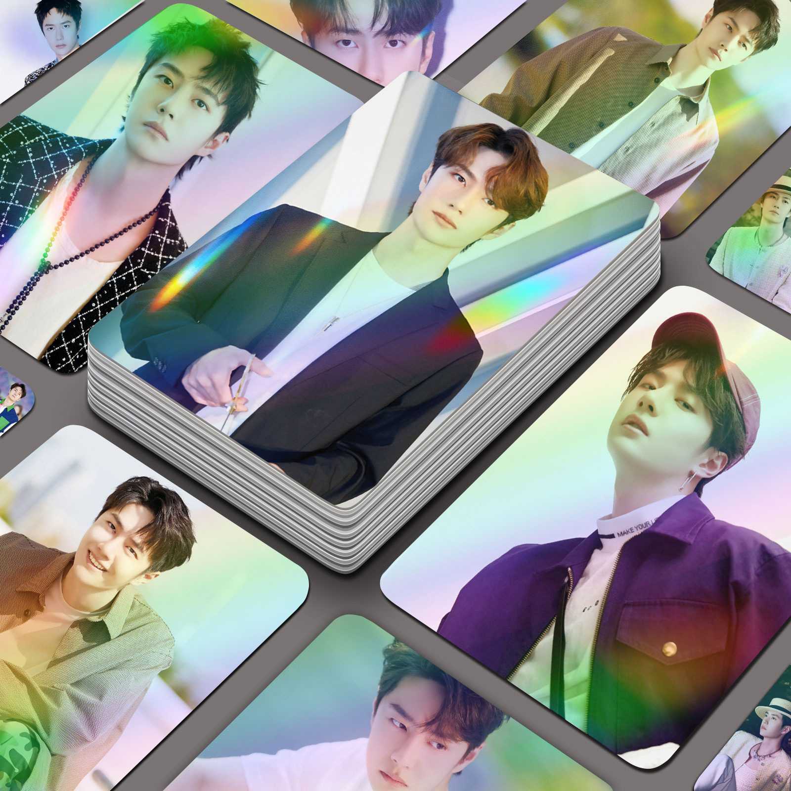 王一博镭射小卡55张周边高颜值55张高清写真自印拍立得圆角LOMO卡