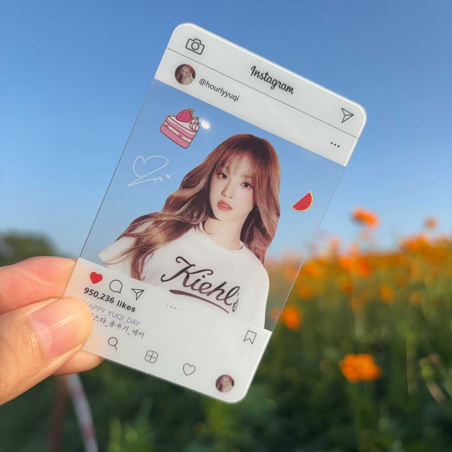 GIDLE宋雨琦透卡pvc新专辑Ifeel宋雨琦可爱周边自印透明明信片ins