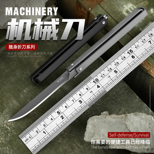国产M390折叠刀户外刀破窗求生刀创意便携水果刀女士防身机械小刀
