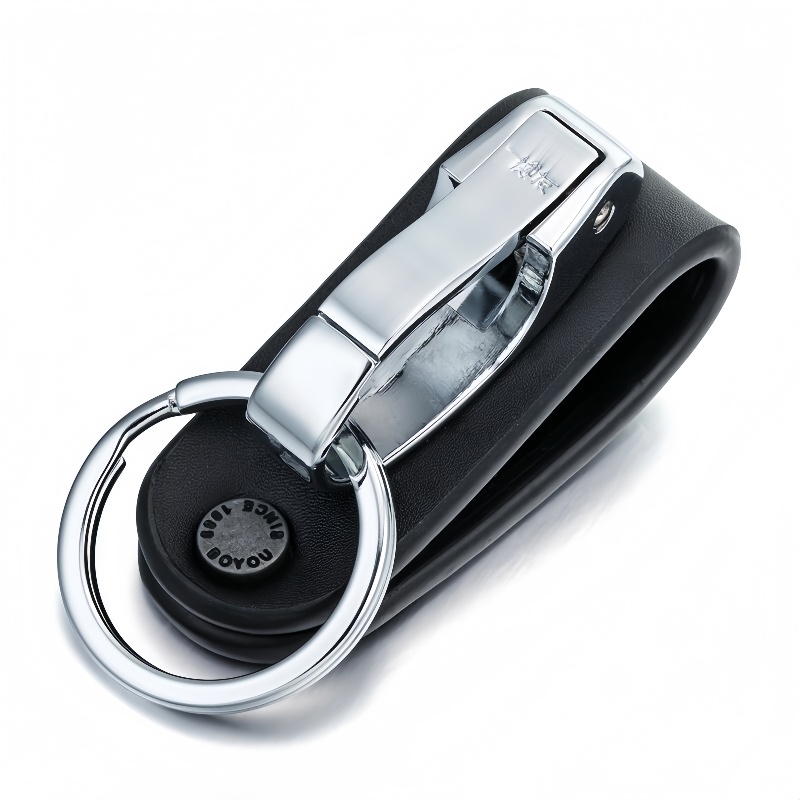 BOYOU博友男士穿腰带牛皮钥匙扣