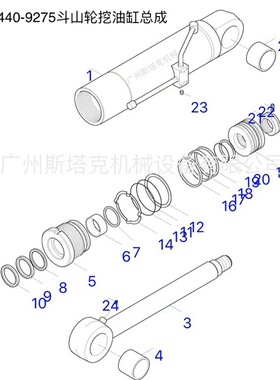 2440-9275支腿油缸总成 用于斗山轮挖175W 180W 185W 200W 210W-V