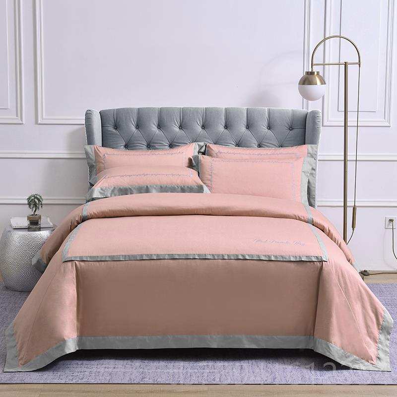 高档婚婚庆四件套粉色床蕾丝六公主风结婚新礼婚房婚床品被套八十