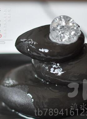 高档流水趣禅器枯山水流水器意加湿陶瓷时尚现代装饰 办公室桌面