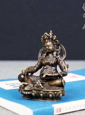 高档袋黄财神铜佛像 手工黄财神铜 坐像 全铜摆小件号随像身车载