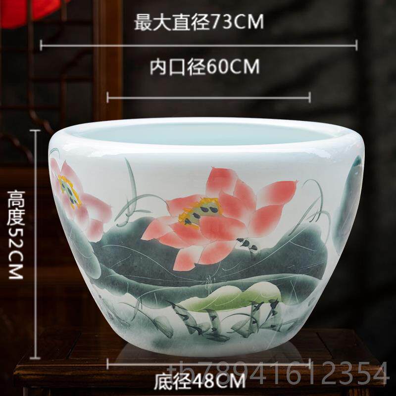 高档庭院缸景睡镇德青花瓷水缸金鱼缸荷花碗莲莲盆乌龟缸酒店甲鱼