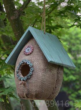 高档户外脂鸟窝挂树件鸟屋别墅花园院公园庭儿园装饰品挂饰园艺幼