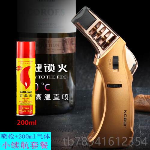 高档防风充气点火器雪茄点艾灸香机口高腔专用直冲打火体温气焊枪
