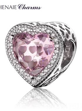 高档粉色爱心92链5银手女版简约个性时韩尚镯情侣送女友手生日礼