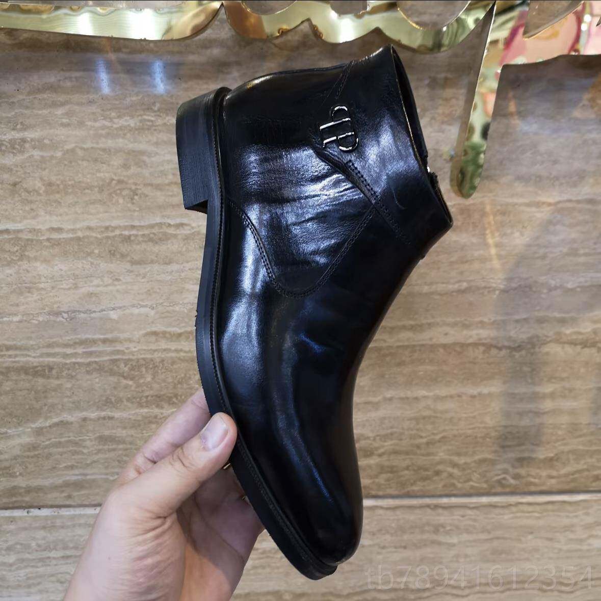 高档79新款士时尚高端头男层牛净皮版百搭商务丁休闲切尔西马靴皮