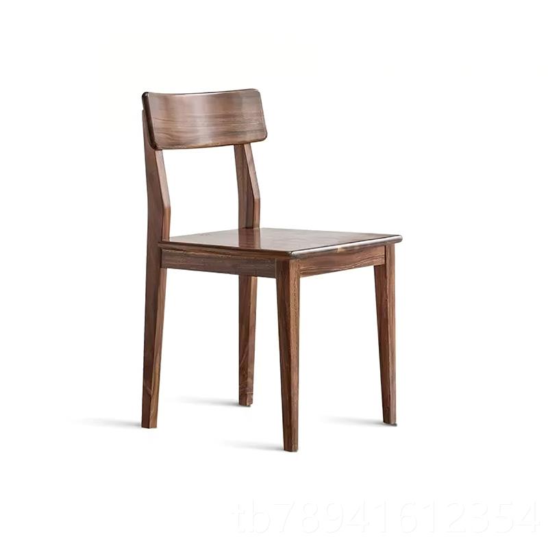 高档形美式实木餐桌黑胡桃木书桌一体两用长户方家用原木大板桌子