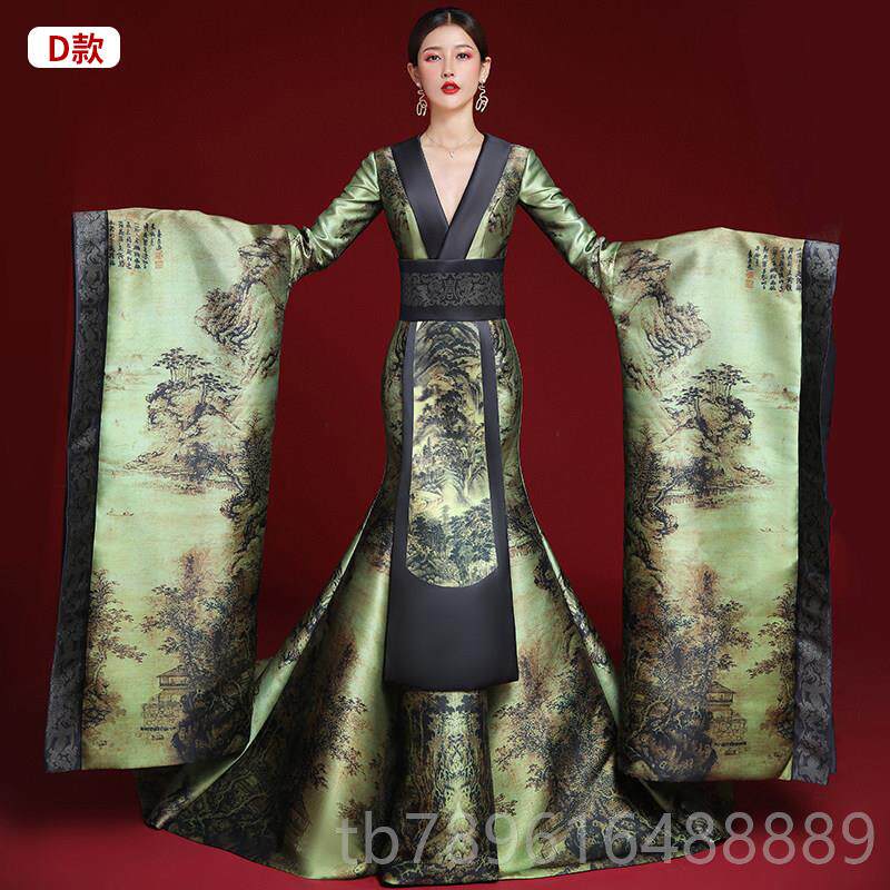 高档中式演成人模特夸张优的t女台优雅的表服装汉代舞雅台主持人