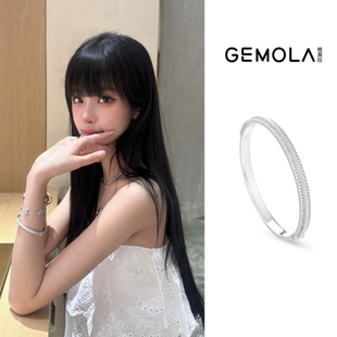 GEMOLA格莫拉 叛逆千金风甜酷原创设计璀璨满钻手镯