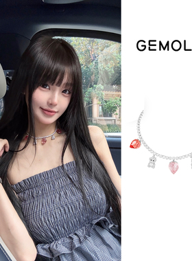 GEMOLA/格莫拉小熊兔兔草莓派对choker项链可调节