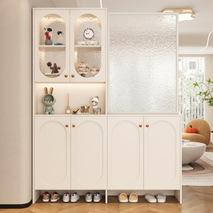 实木生态板鞋柜玄关柜一体双面屏风柜入户正对门2025新款客厅隔断