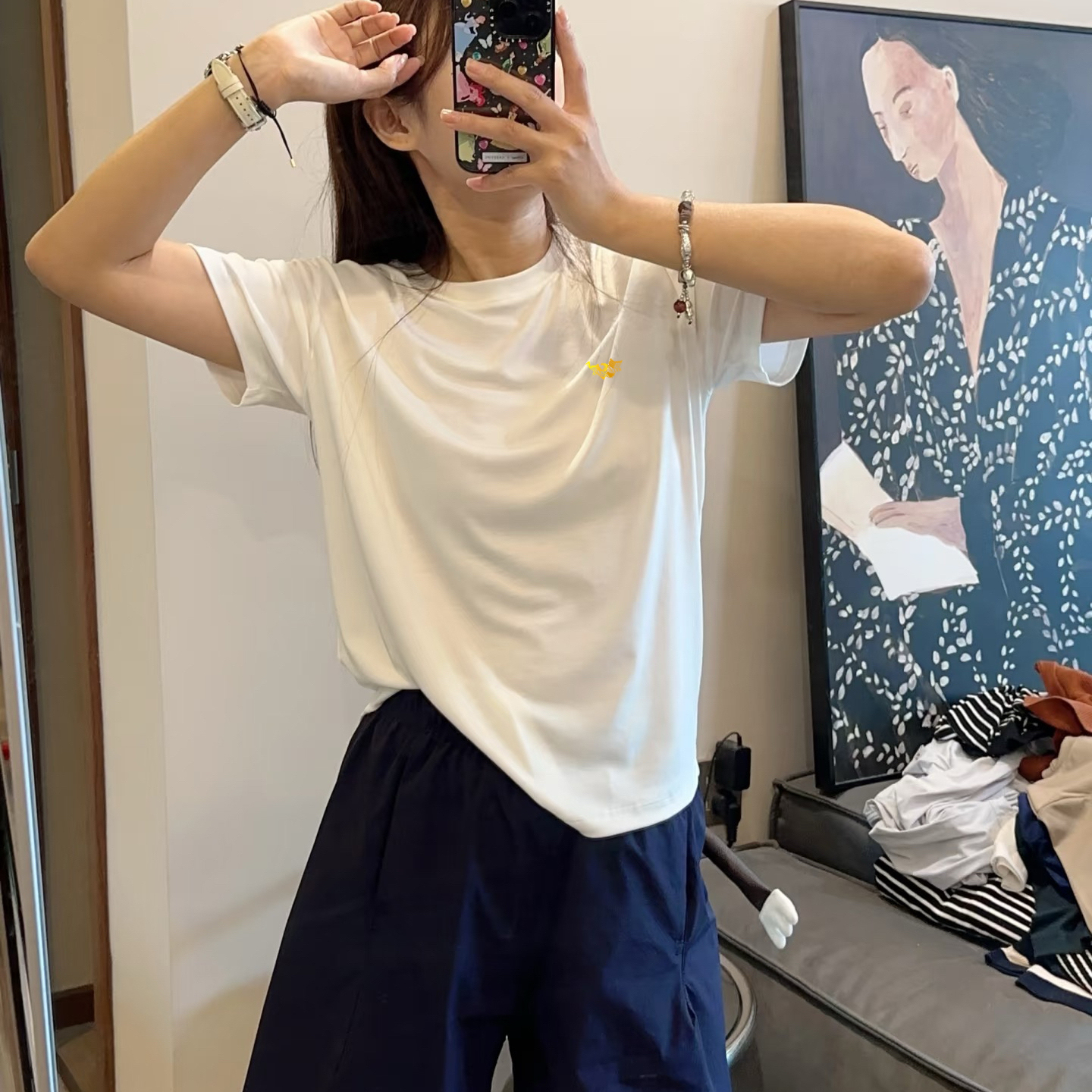 夏季冰丝圆领短袖t恤男薄款纯色休闲百搭上衣YX2