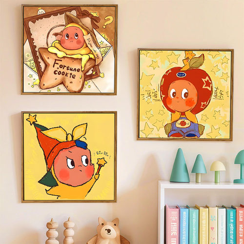 泡泡玛特星星人卡通DIY数字油画