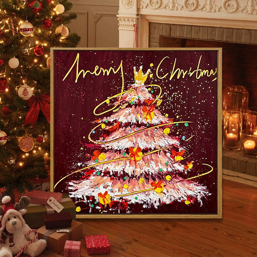 高颜值圣诞树肌理画DIY活动礼物